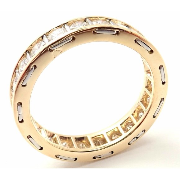 Rare! Vintage Authentic Cartier 18k Yellow Gold Diamond Eternity Band Stack Ring - Picture 5 of 11